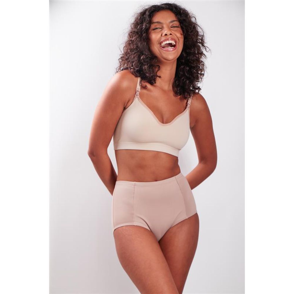 Conjunto Sutiã e Calcinha Cintura Alta Emana BEIGE FONCÉ