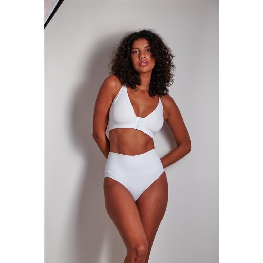 Conjunto Sutiã Nadador e Calcinha Cós Alto Emana BRANCO