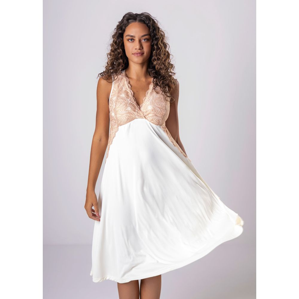 Camisola Midi Liganete e Renda Amarílis PERLE