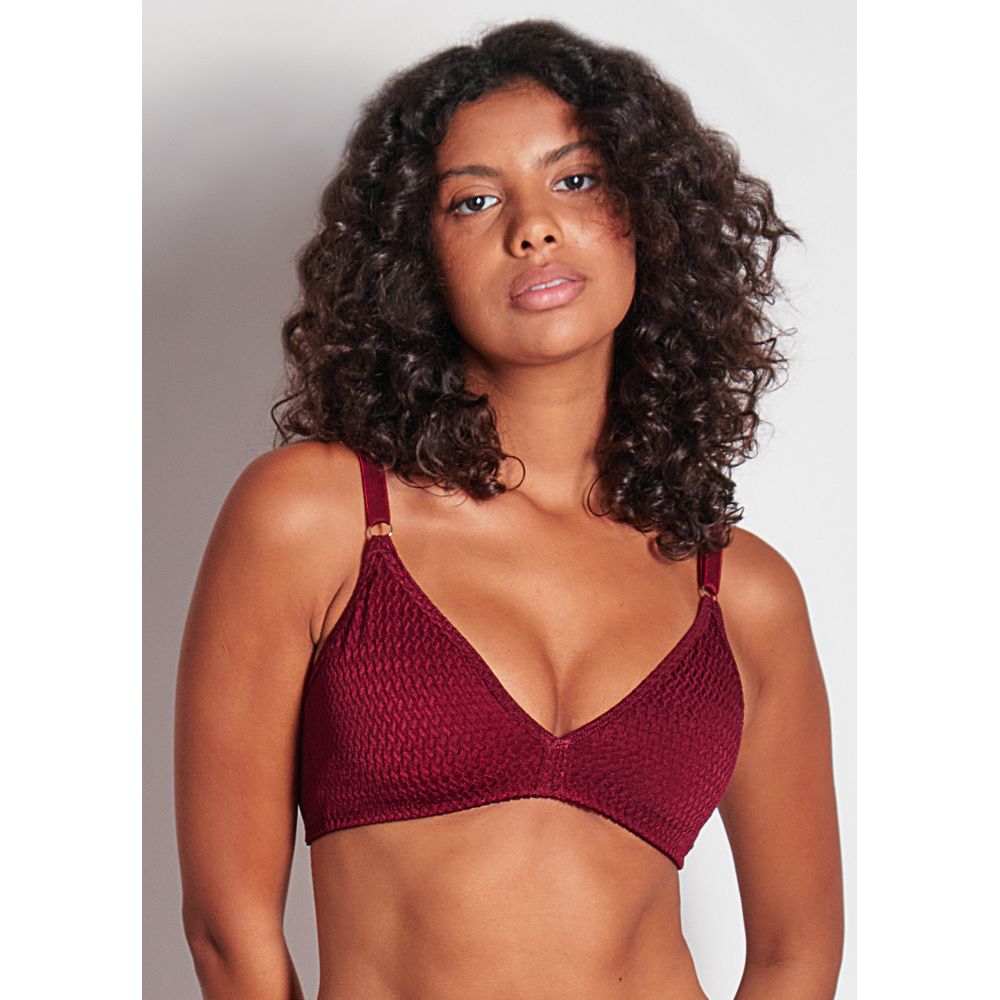 Sutiã Triângulo Sem Bojo Mondrian com fio LYCRA® GRENAT