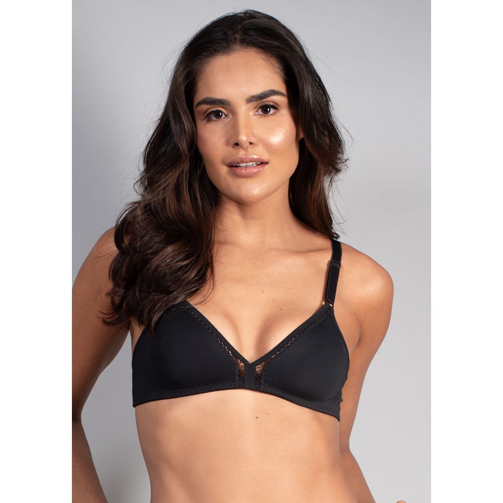 Sutiã Triângulo Sem Bojo Em Microfibra Control PRETO