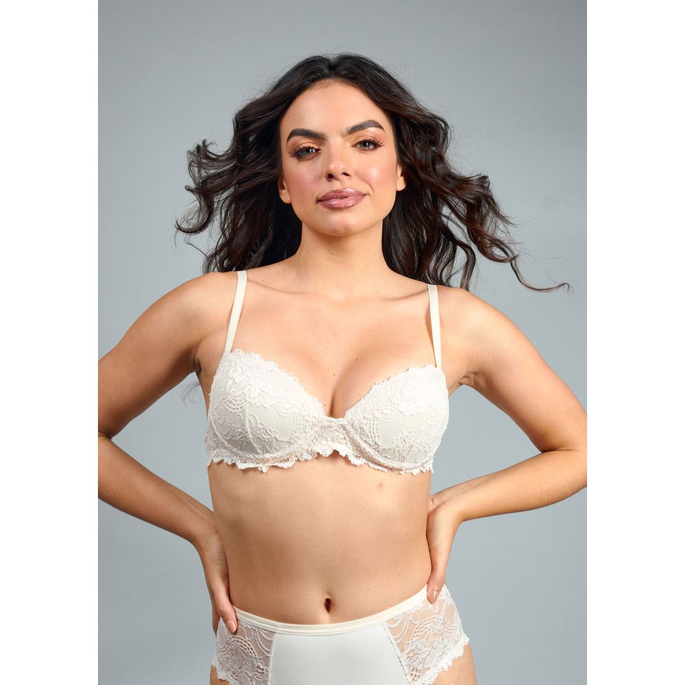 Sutiã Meia Taça Com Bojo E Aro Todo Em Renda Jasmine PERLE