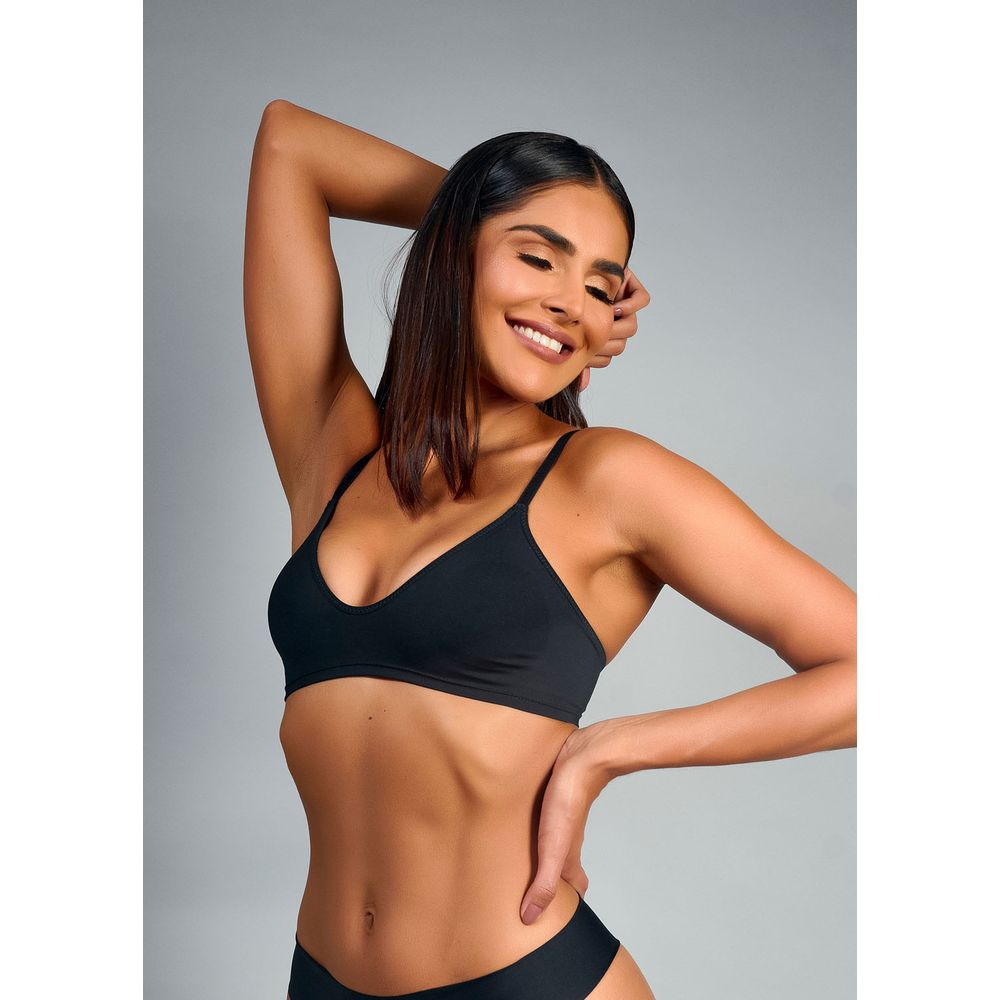 Sutiã Triângulo Sem Bojo E Sem Aro Em Microfibra Shape Sweet Skin PRETO