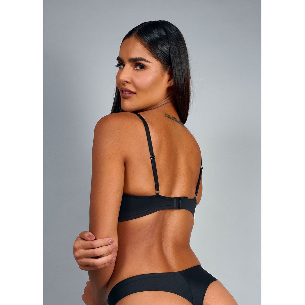 Sutiã Triângulo Sem Bojo E Sem Aro Em Microfibra Shape Sweet Skin PRETO