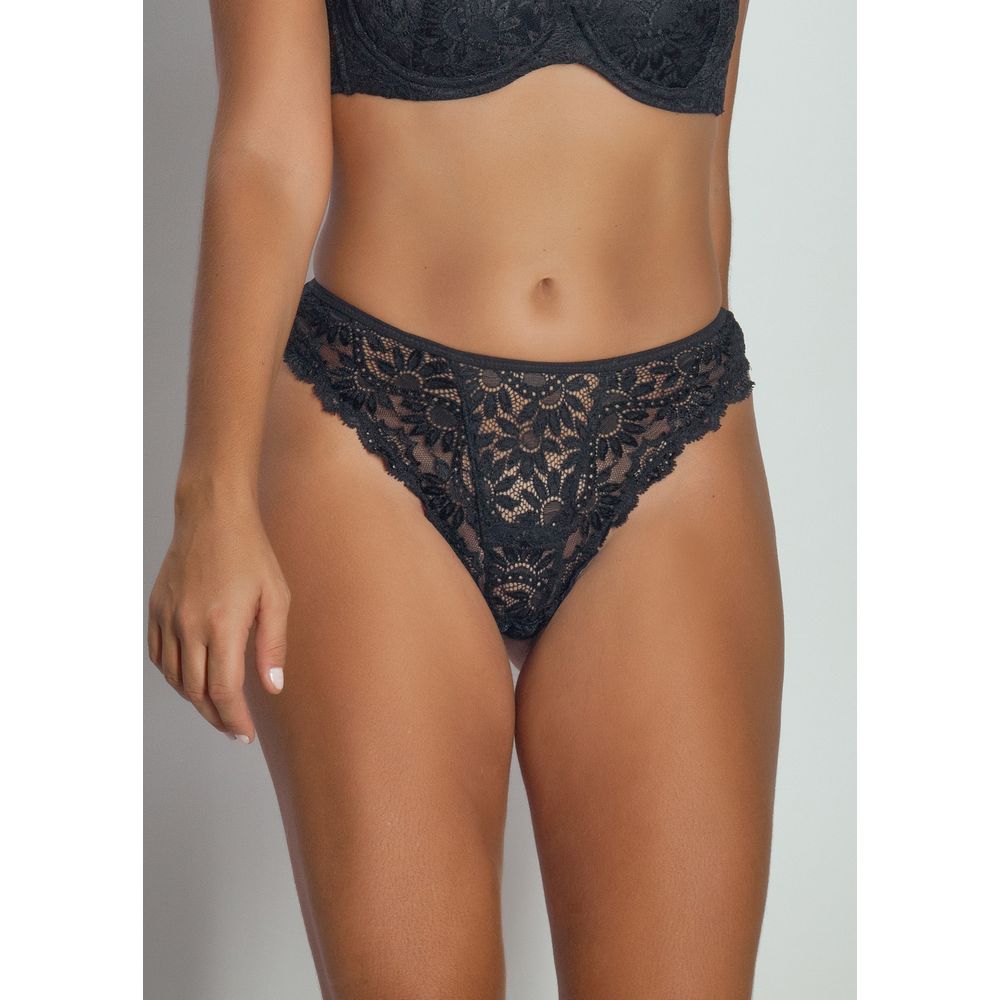 Calcinha Fio Com Renda Riviera PRETO