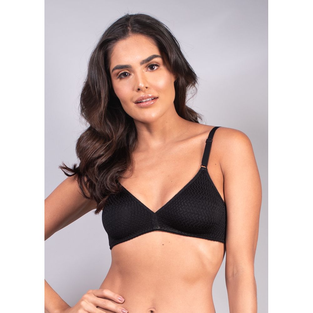 Sutiã Triângulo Sem Bojo Mondrian com fio LYCRA® PRETO