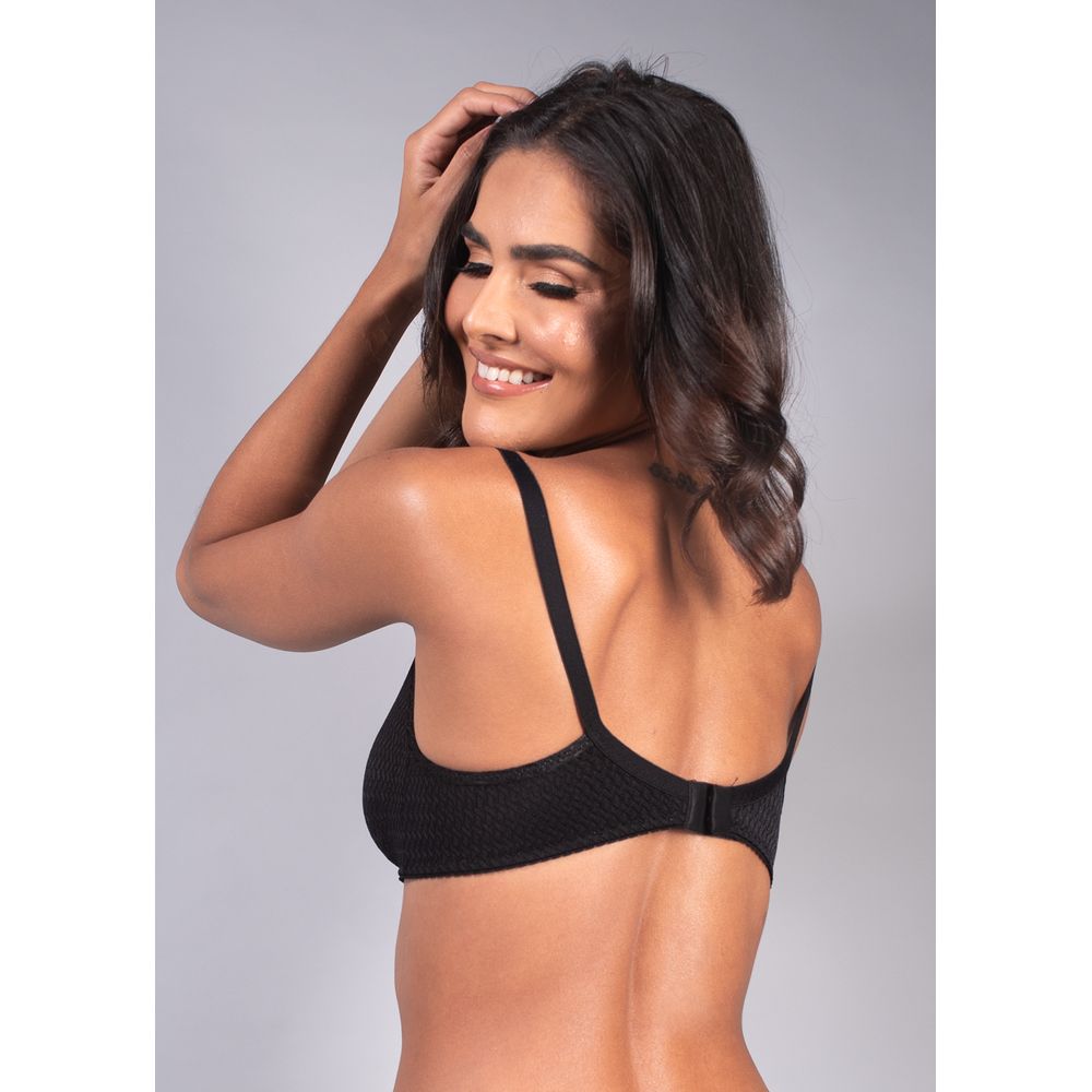 Sutiã Triângulo Sem Bojo Mondrian com fio LYCRA® PRETO