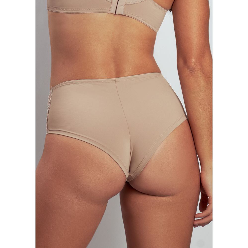 Calcinha Com Laterais Largas E Cós Largo Beatrice BEIGE FONCÉ