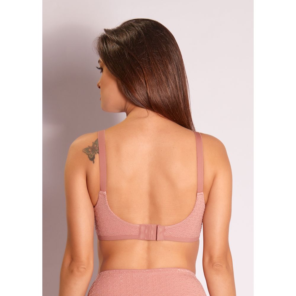 Sutiã Cobertura Total em Microfibra Trabalhada Fio LYCRA® Nordic ARGILE ROSÉE