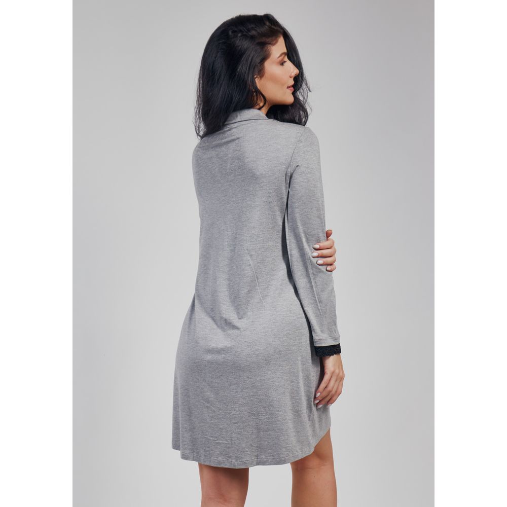 Camisola Midi de Botão e Manga Longa Serena PRATA