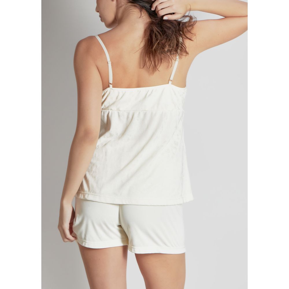 Shortdoll Em Liganete Estampada E Renda Estreita Luci PERLE