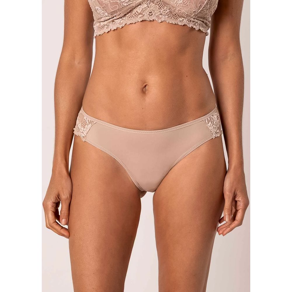 Calcinha Biquíni Rendada Jasmine BEIGE FONCÉ