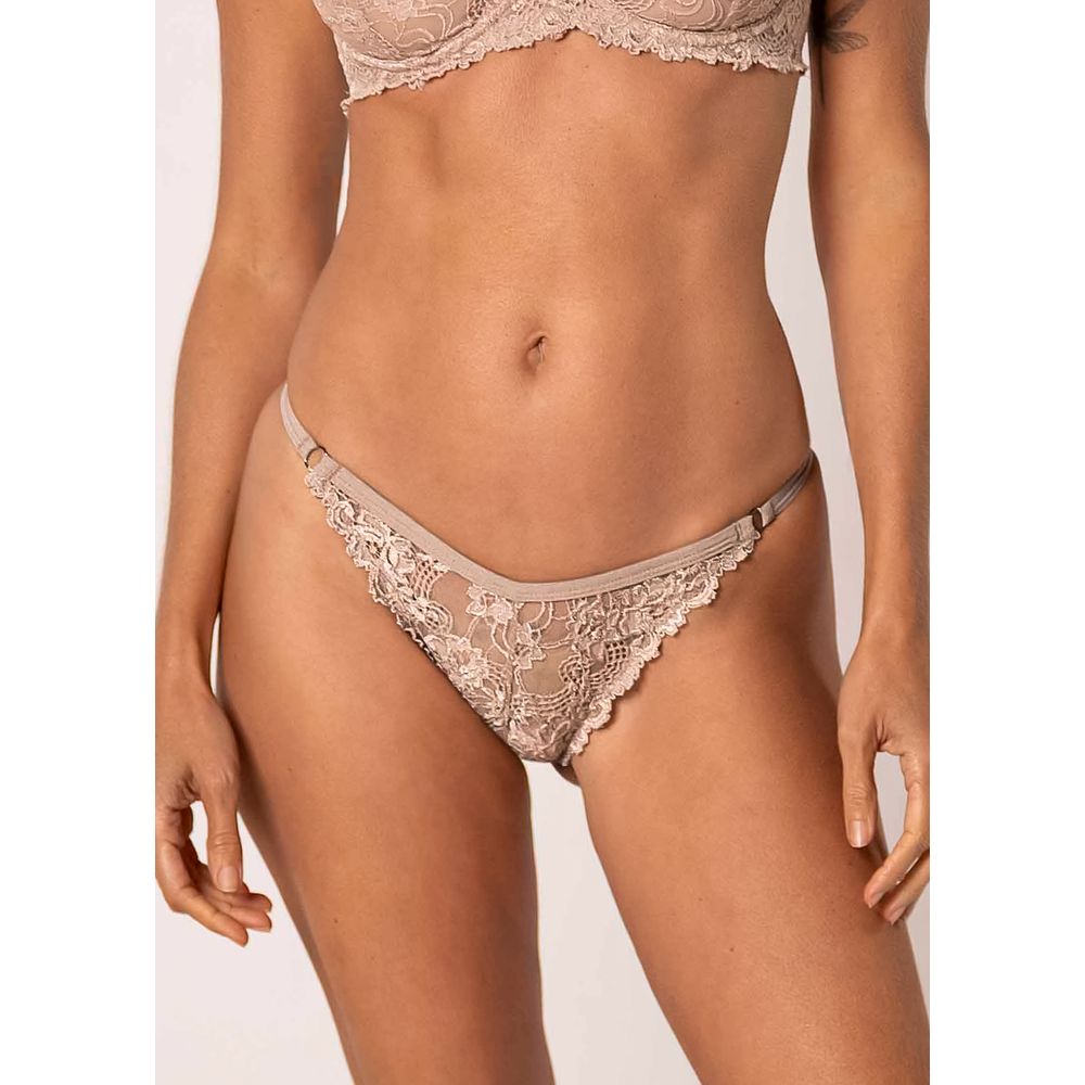 CALCINHA STRING FIO JASMINE BEIGE FONCÉ