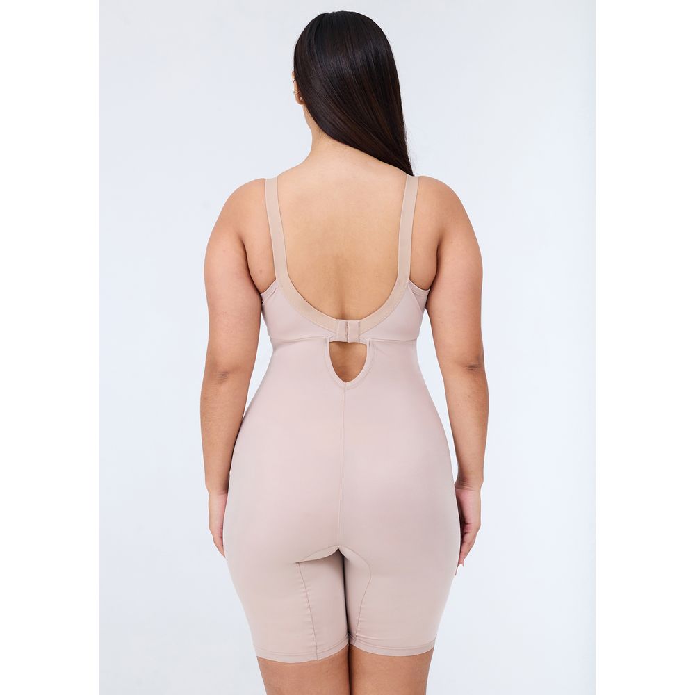 Modelador Macaquinho Sem Bojo Plus Size Vi Lingerie BEIGE FONCÉ