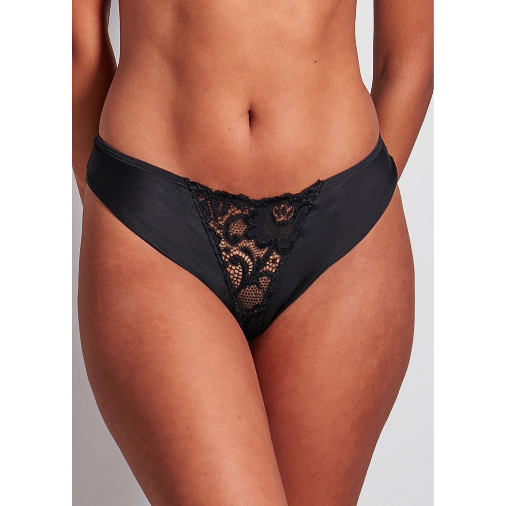 Calça Fio Em Microfibra E Renda Milano PRETO