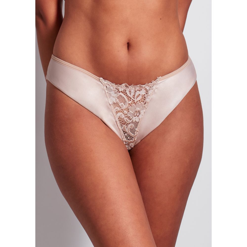 Calça Fio Em Microfibra E Renda Milano BEIGE FONCÉ