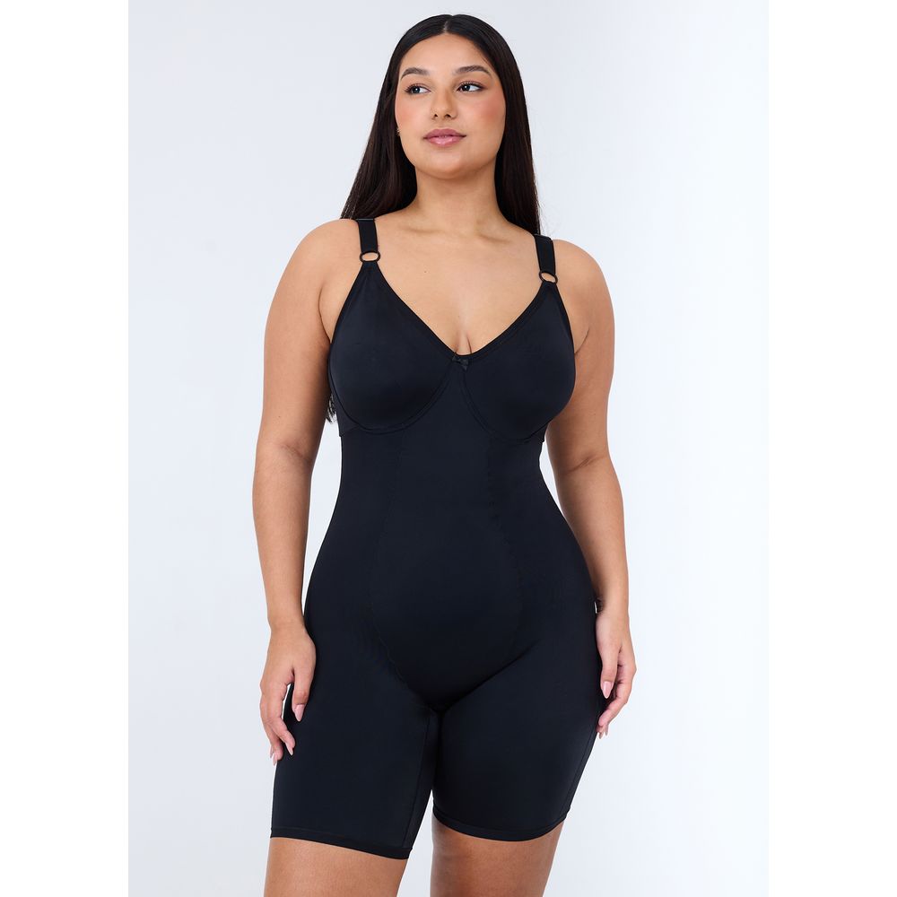 Modelador Macaquinho Sem Bojo Plus Size Vi Lingerie
 PRETO