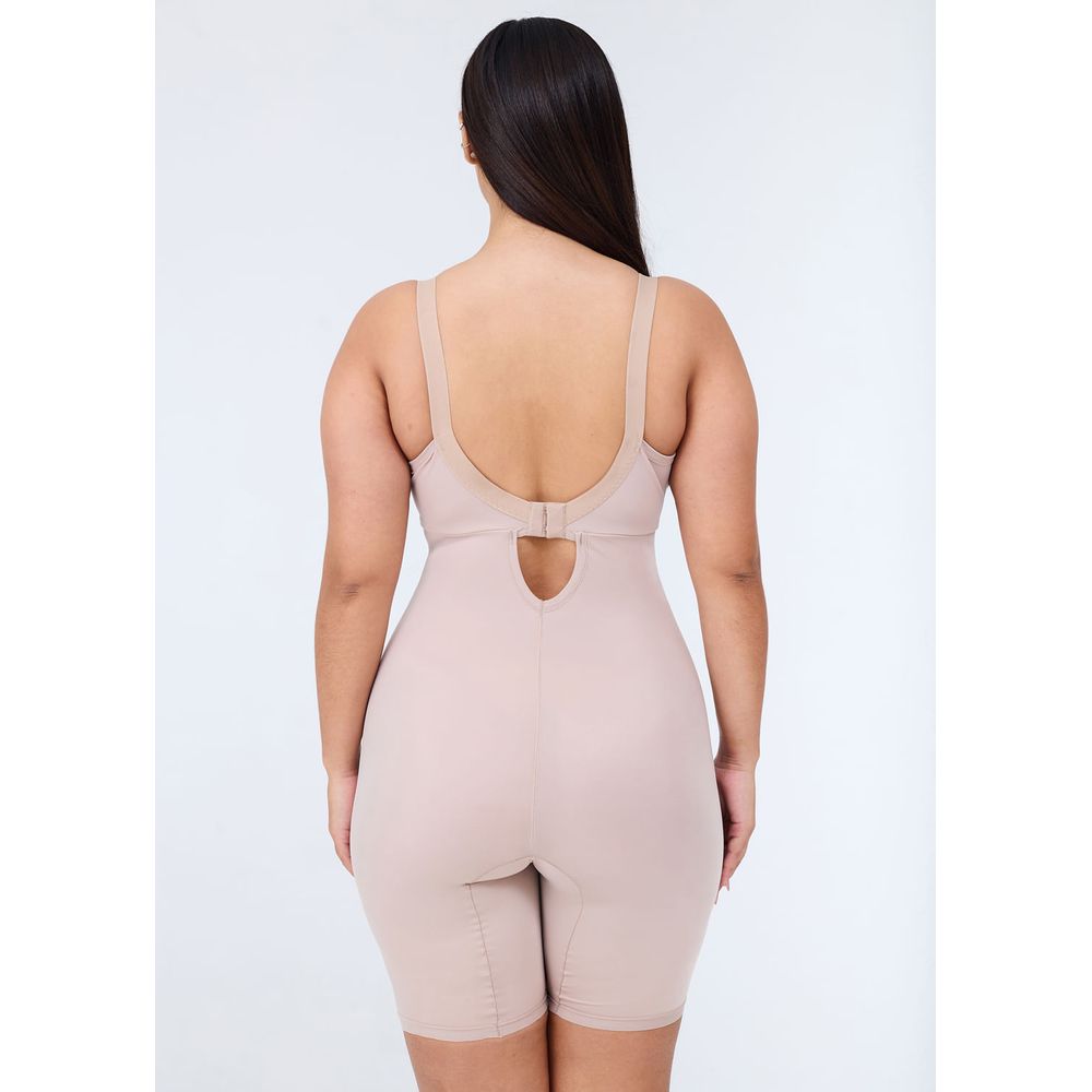 Modelador Macaquinho Sem Bojo Plus Size Vi Lingerie BEIGE FONCÉ