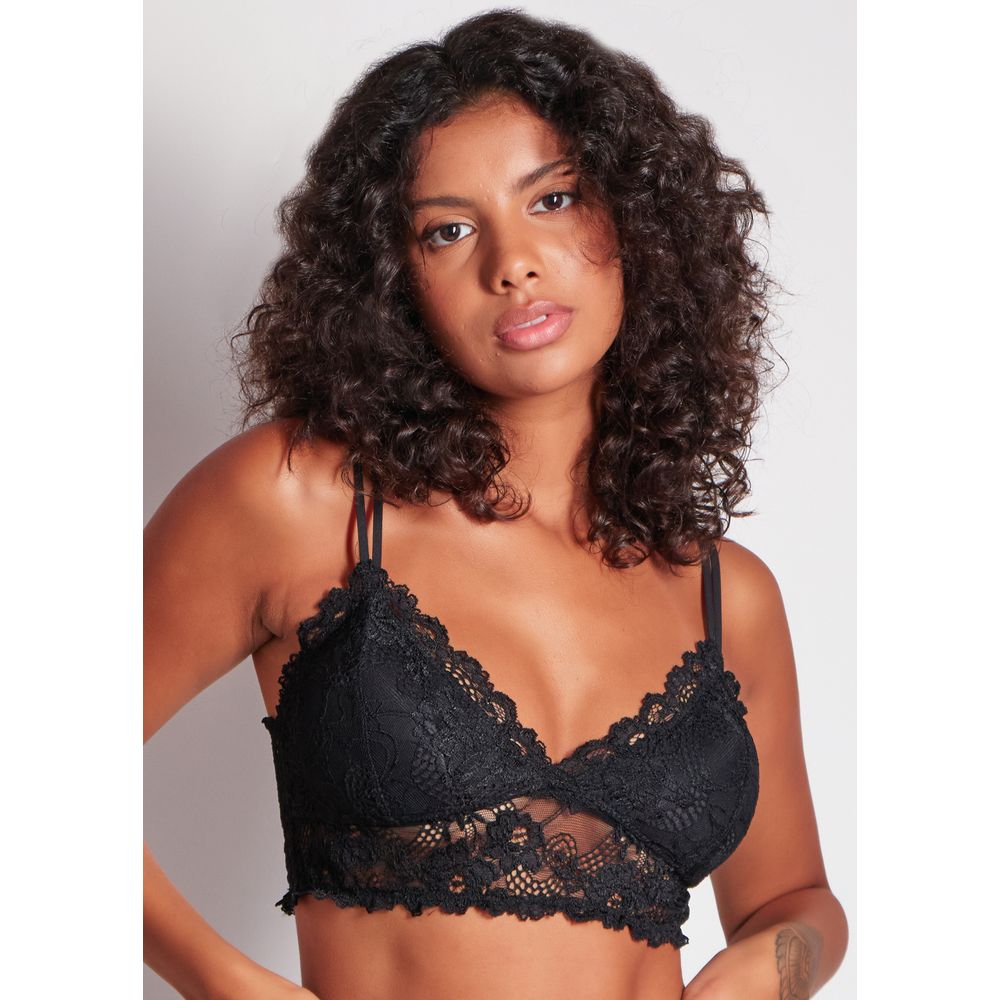 Sutiã Tradicional Com Bojo Removível Em Renda Jasmine PRETO