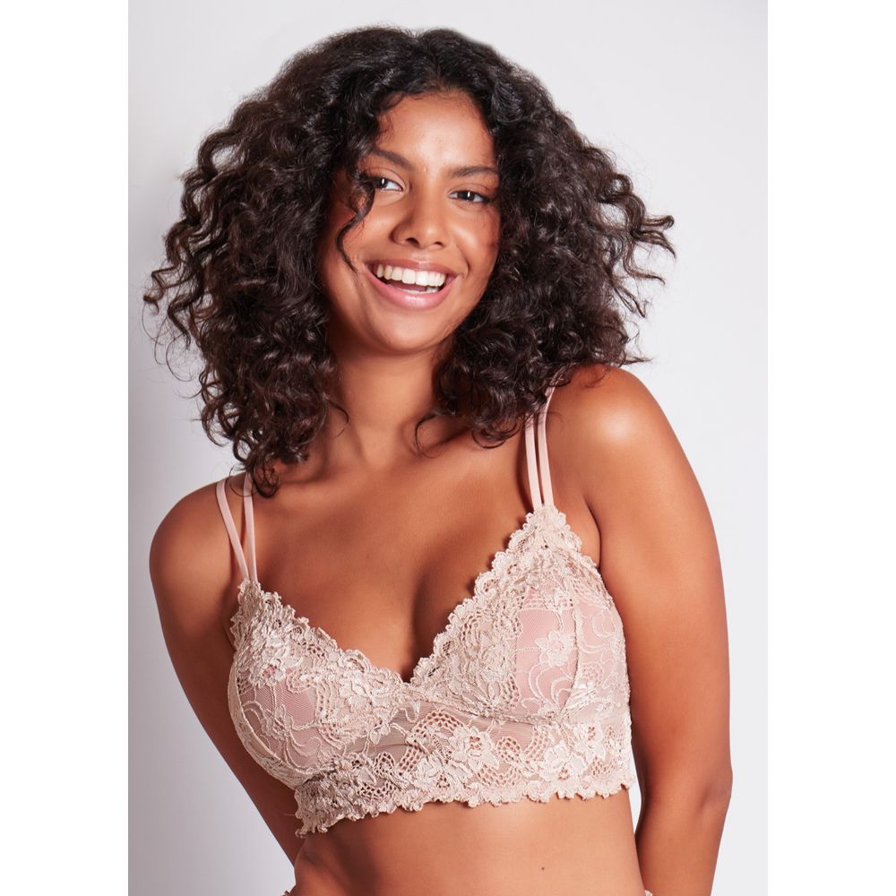 Sutiã Tradicional Com Bojo Removível Em Renda Jasmine BEIGE FONCÉ