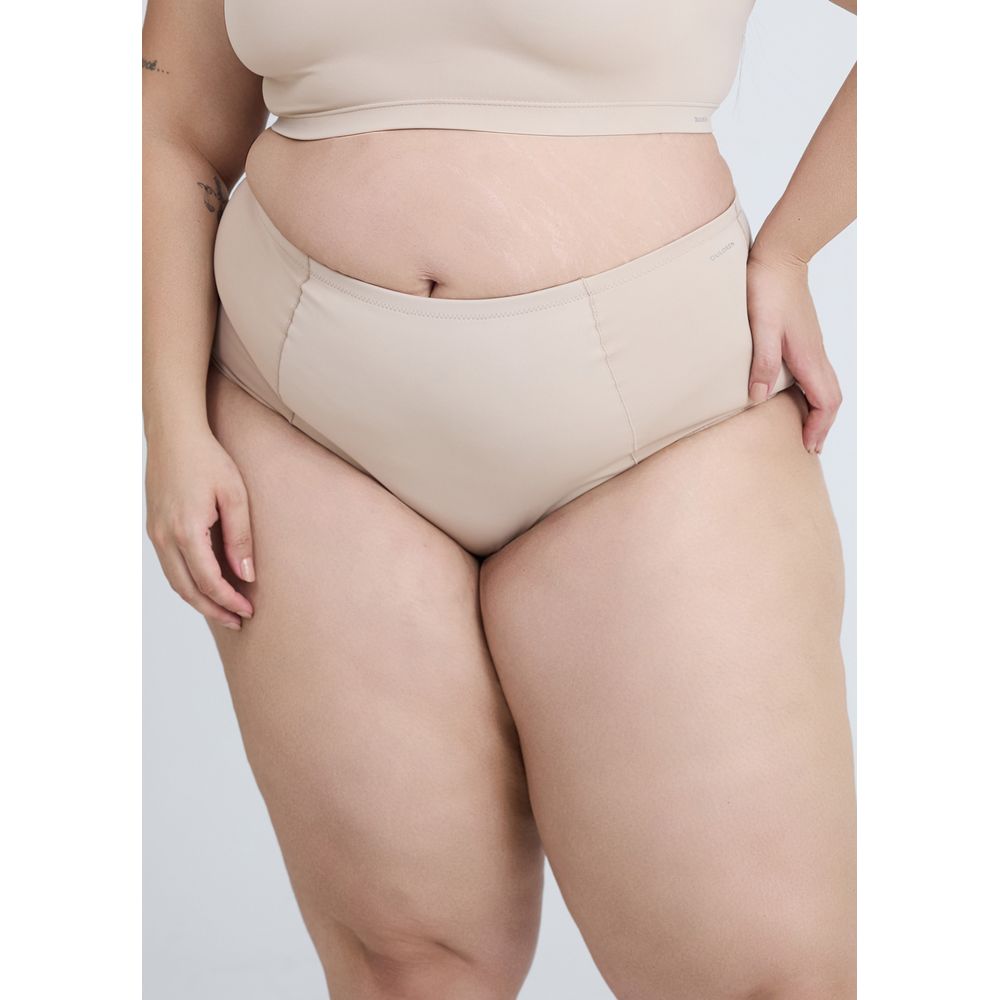 Calcinha Microfibra Cintura Alta Emana Plus Size
 BEIGE FONCÉ