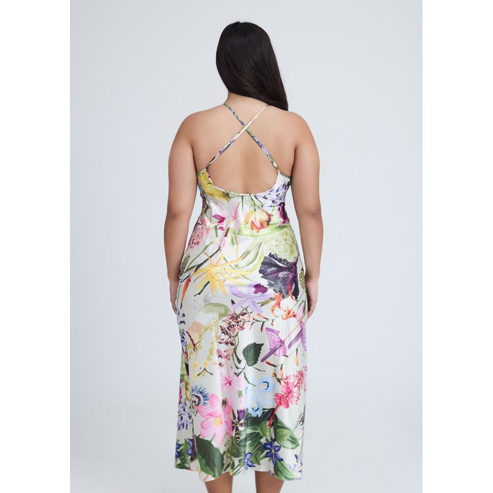 Camisola Alça Longa em Cetim Estampado Nature
 ESTAMPADO