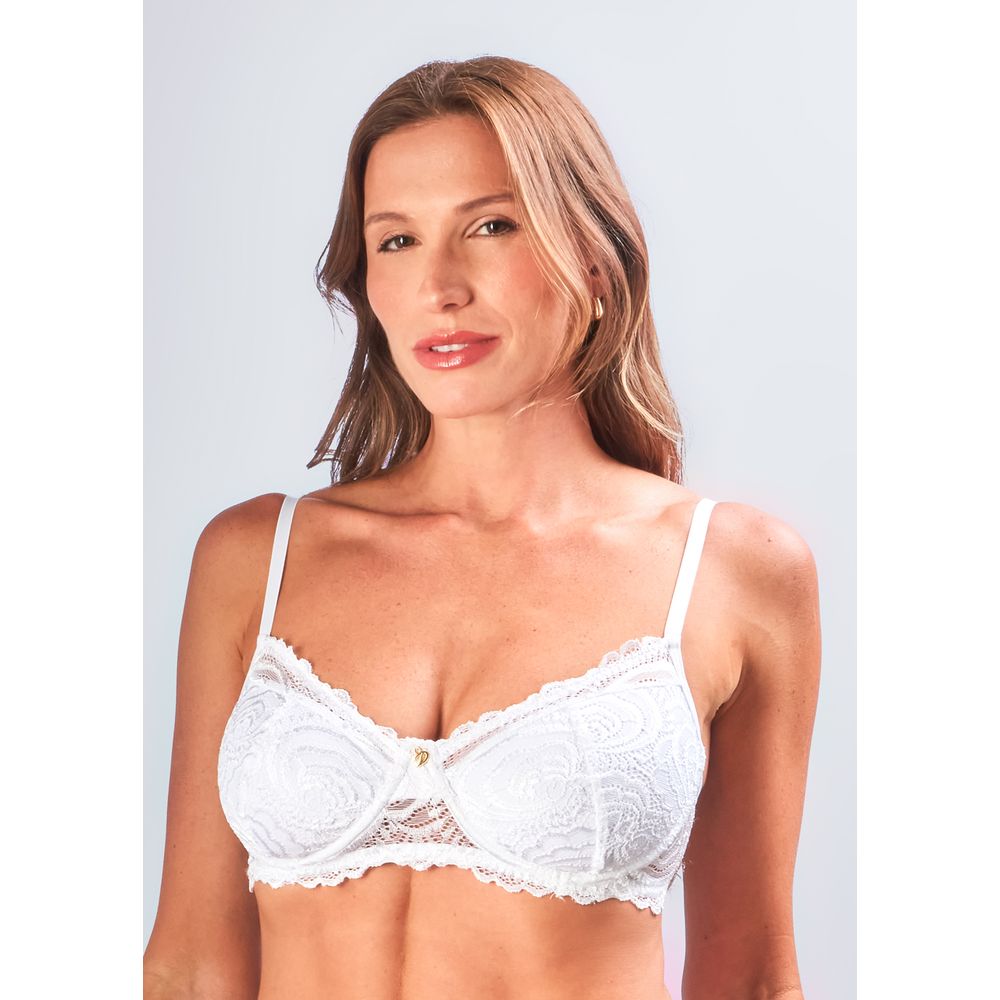 Sutiã Meia Taça com Aro Microfibra e Renda Gabi
 BRANCO