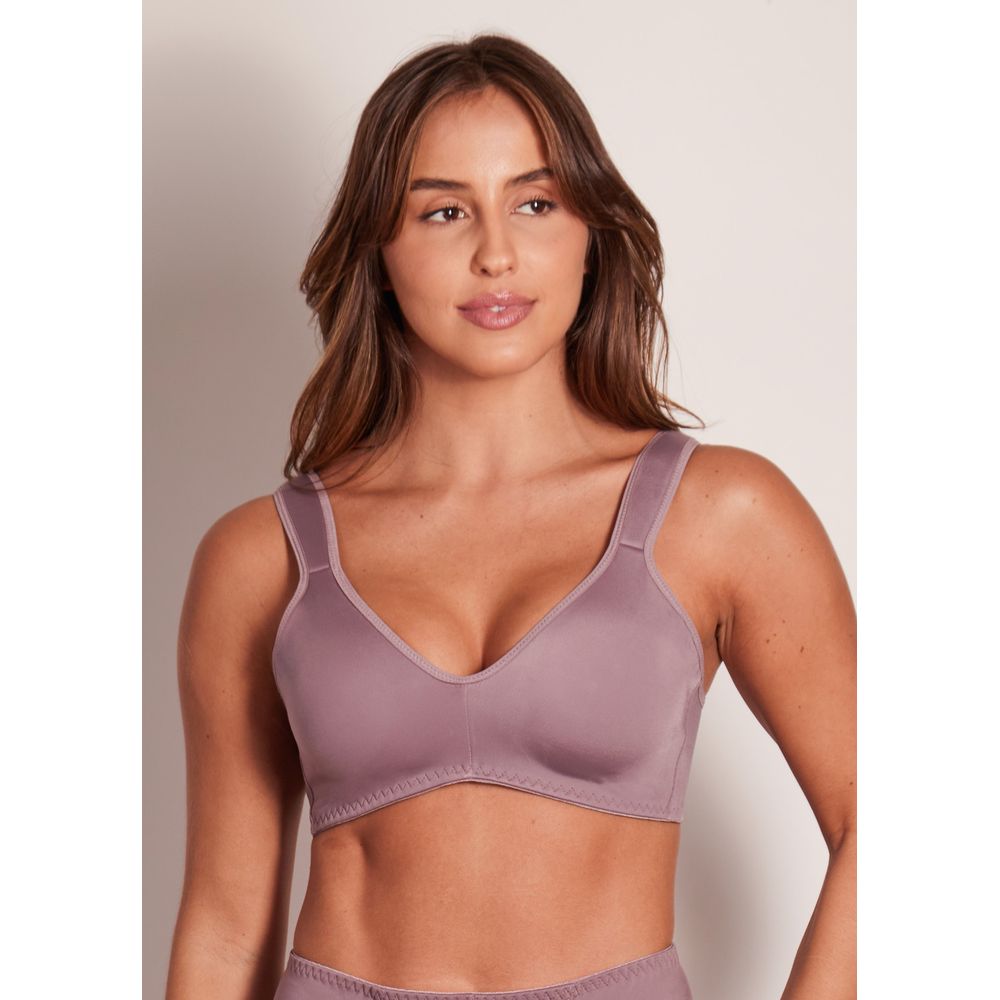 Kit 2 Sutiãs Cobertura Total Sem Bojo Em Tecido Duplo Flex Power BERINJELA