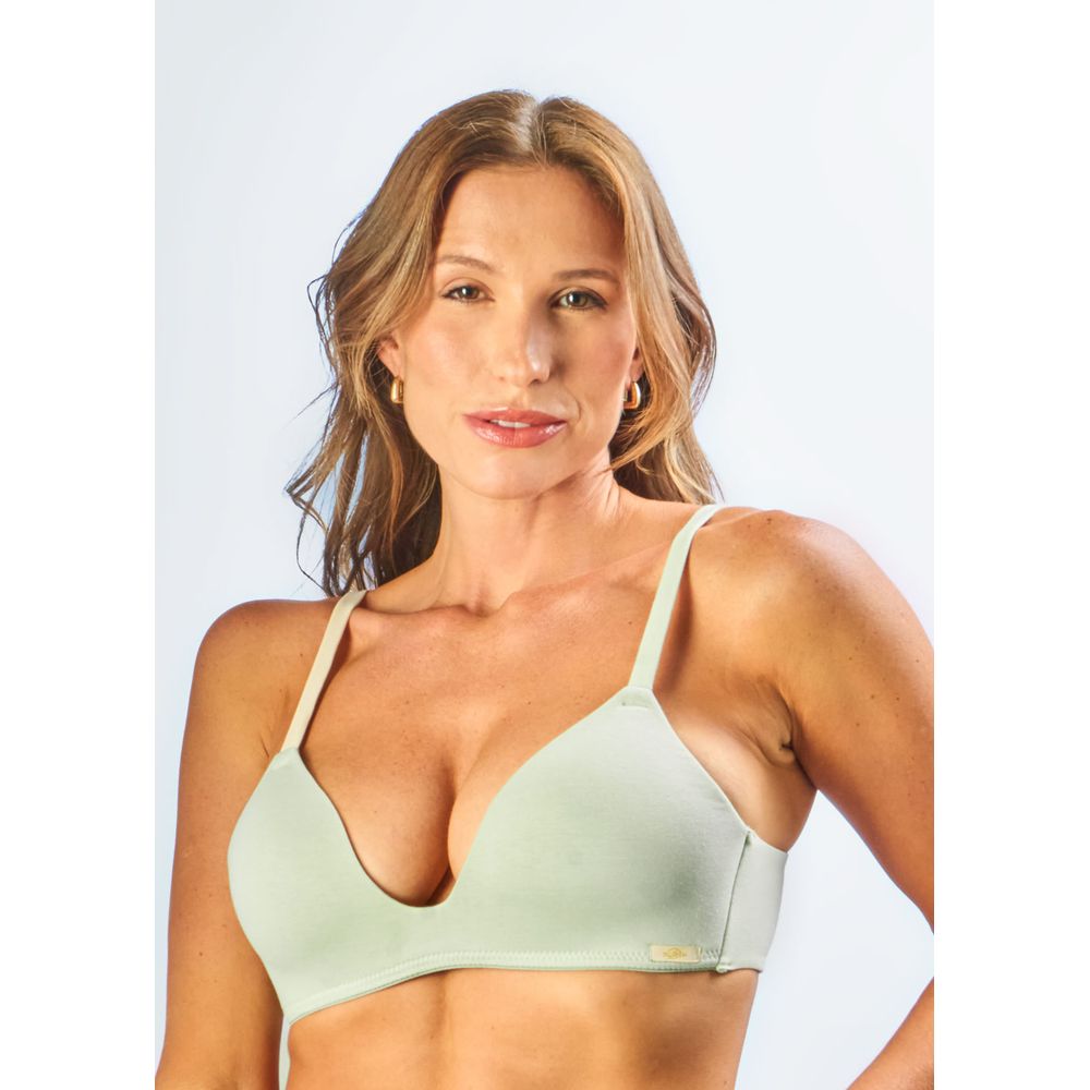 Sutiã Bojo Soft Sem Aro Em Algodão Egípcio Cleo VERDE MENTA