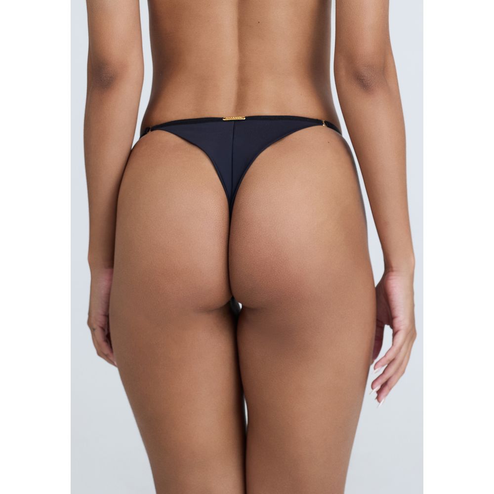 Calcinha String Fio em Microfibra e Renda Granada
 PRETO
