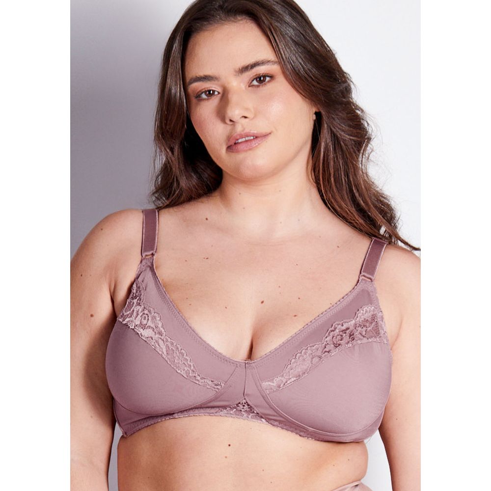 Sutiã Cobertura Total Sem Bojo Em Microfibra Com Detalhes Em Renda Linea Sensualité
 BERINJELA