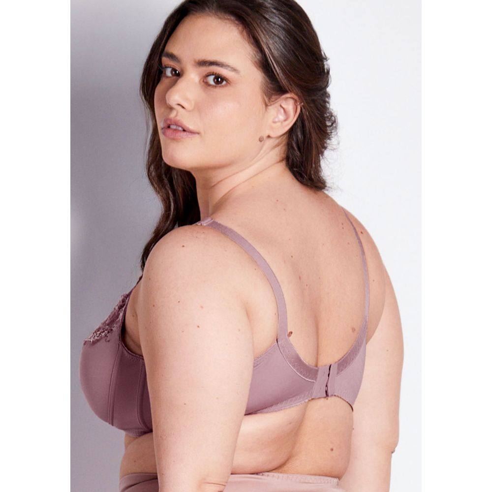 Sutiã Cobertura Total Sem Bojo Em Microfibra Com Detalhes Em Renda Linea Sensualité
 BERINJELA