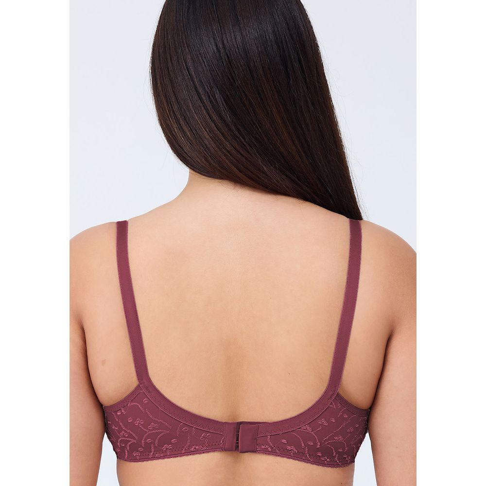 Sutiã Triângulo Sem Bojo Em Microfibra Trabalhada Fio Lycra Structure GRENAT