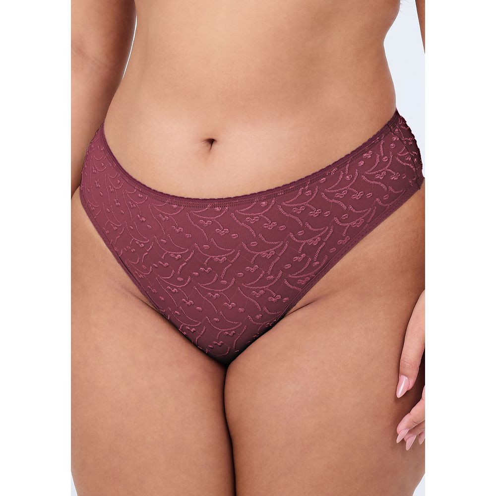 Calcinha Biquíni Em Microfibra Trabalhada Fio Lycra Structure GRENAT