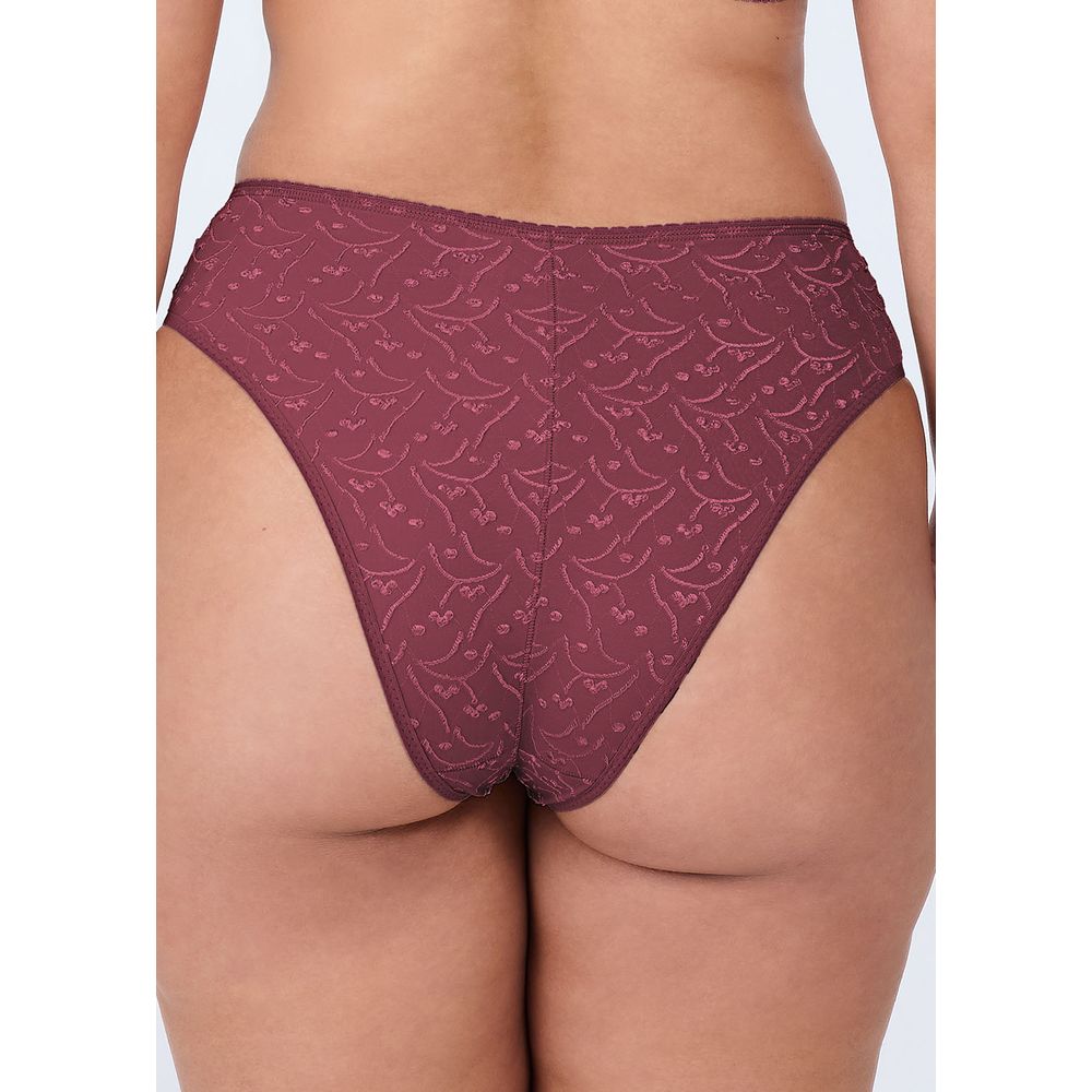 Calcinha Biquíni Em Microfibra Trabalhada Fio Lycra Structure GRENAT