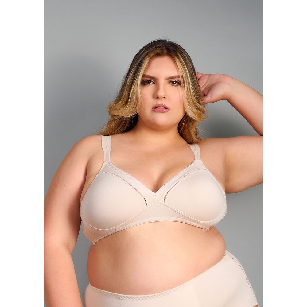 Sutiã Tradicional com busto duplo Sem Bojo E Sem Aro com barbatanas laterais e alças reforçadas Em Modal COLOMBE